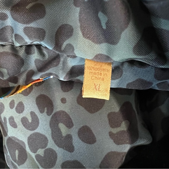 True Grit Vintage Blue Leopard Puffer Jacket Coat Size XL - Picture 10 of 10
